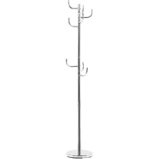 BELIANI Kleiderständer Silber Edelstahl 185 cm Modern Stilvoll Praktisch Freistehend 8 Haken Flur - Silber