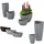 Wave Globe High Ø 40 x 54 cm Grau