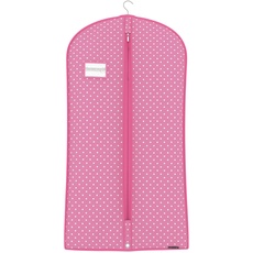 Hangerworld - Atmungaktive Kleiderhülle Kleidersack mit Transport-Öse - Rosa Weiß Gepunktet - 114cm