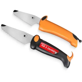 Kuhn Rikon Kindermesser Set 2-tlg. 17 cm Hunde-Optik orange/schwarz/weiß spülmaschinengeeignet