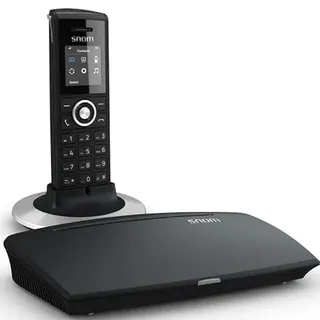 Snom M325 Singlecell IP-DECT-Paket, Schnurlos Set, DECT IP Telefon + Basisstation (M300-Basisstation und M25-Mobilteilpaket, bis zu 20 Mobilteile, bis zu 5 parallele Anrufe), Schwarz, 00003955