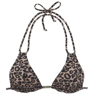 VIVANCE Triangel-Bikini-Top Damen schwarz nougat bedruckt Gr.36 Cup A/B