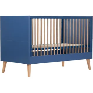Childhome Gitterbett , Blau , Kunststoff, Holzwerkstoff , 145x75x90 cm , zum Juniorbett umbaubar, höhenverstellbar, Warnhinweise am Produkt , Babymöbel & Kindermöbel, Babyzimmer, Babybetten, Gitterbetten