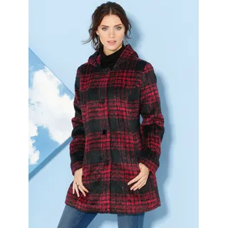 Outdoorjacke CLASSIC BASICS, Damen, Gr. 38, bunt (schwarz, rot, kariert), 70% Polyester, 20% Polyacryl, 4% Baumwolle, 3% Viskose, 3% Polyamid, gemustert, mehrfarbig, Jacken Outdoorjacke