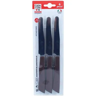 Pratesi Confezione 6 COLTELLI TAV.cm.11 Marrone, 18/8 Stainless Steel, Multicolour, One Size