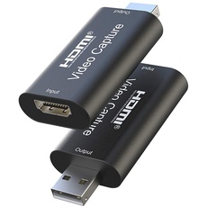 DIGITNOW! HDMI zu USB 2.0 Videoaufnahmekarte, Praktischer Compact Game Capture Card Grabber Für Live-Übertragungen, Konferenzräume, Videoaufnahmen