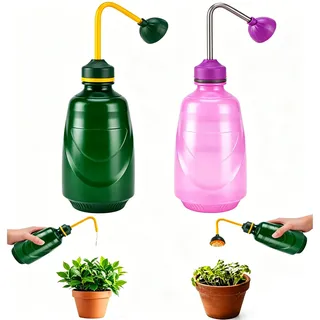 2 Stück Mini Gießkanne, 2-in-1 Ballbrause für Pflanzen, Kleine Gießkanne für kleine Pflanzen Stecklinge Blumen Setzlinge, Pflanzensprüher 450ml, Kompakte Größe für Empfindliche Pflanzen Bewässerung