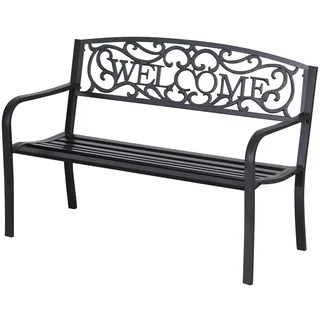 Outsunny Gartenbank 126 x 60 x 85 cm Schwarz