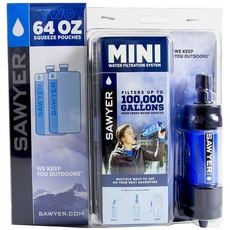 Sawyer MINI Wasserfilter Original Set 3 x 1 Liter, Kanister 2 x 2 l, blau