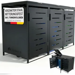 Juskys Mülltonnenbox Arel 197 x 80 x 116 cm grau