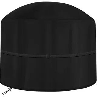Dokon Feuerschale Abdeckung Wasserdicht Winddicht UV-Beständiges Robustes Oxford-Gewebe Schutzhülle für Feuerstelle, Feuerkorb, Feuertonne, Rund (80x50cm) - Schwarz