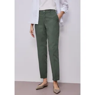Chinohose STREET ONE, Damen, Gr. 42, Länge 28, grün (cilantro grün), Web, Obermaterial: 97% Baumwolle, 3% Elasthan. Futter: 100% Polyester, unifarben, regular fit lang, Hosen Chinohose, aus Twillstoff