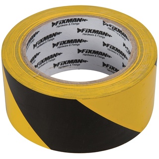 FIXMAN 190195 Absperrband 50 mm x 33 m, schwarz-gelb