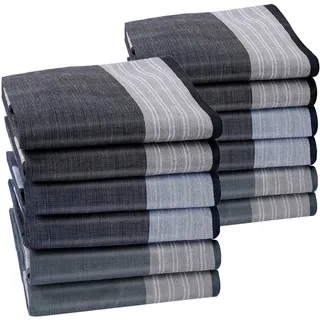 HOULIFE Herren Taschentücher aus Reiner 60S Gekämmte Baumwolle 43x43cm 3 Farben für Alltagsgebrauch 6/12 Stücke