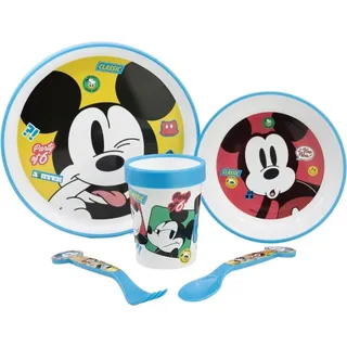 Disney Mickey Mouse Mikrowellengeeignet Kindergeschirr-Set – 5-teiliges Set mit Teller & Becher