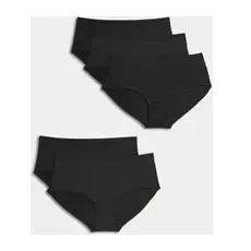 Womens M&S Collection 5pk No VPL Microfibre Low Rise Shorts - Black, Black - 28