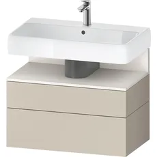 Duravit Qatego Waschtischunterbau, 1 Auszug und 1 Schublade, 790x470x590mm, Nische Weiß Supermatt, QA4394084, Farbe: Taupe Supermatt/mit Nischenbeleuchtung