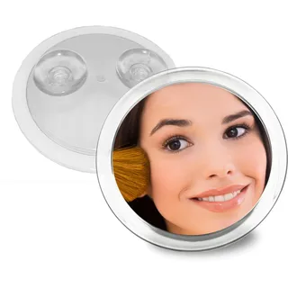Fantasia® Beauty Kosmetikspiegel mit 5-facher Vergrößerung – Sicherer Halt durch 2 Saugnäpfe – Perfekt zum Schminken & Rasieren – Ø 15 cm – Vergrößerungsspiegel ohne Bohren für Bad, Dusche & Reisen