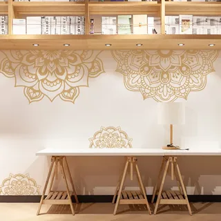 SUPERDANT Mandala Boho Blume Wandtattoo Bordüre Dekor DIY Art Wandsticker Abnehmbare Wandaufkleber Und Wandbilder Wanddekoration Vinyl Wandsticker Für Schlafzimmer Wohnzimmer