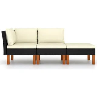 VidaXL 315766, Schwarz, Rattan, Holz, Erwachsene & Kinder, 55,5 cm - Schwarz