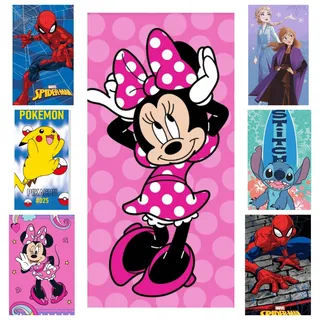 DISNEY Donatella Unisex Kinder M308b Baumwolle Pool Handtuch Kinder Druck 70x140 Minnie Schleife 070x140 cm