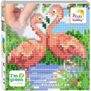 Pixnor Wandbild, 12 x 12 cm, Flamingo, Rosa