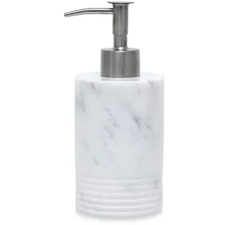 JIMEI Marmor Seifenspender mit Edelstahlpumpe für Bad Küche Arbeitsplatte - Lotion & Flüssigspender Seifenflasche Weiß