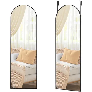 Wandspiegel , Schwarz , Metall, Glas , 40x120x1.3 cm , senkrecht montierbar, Ganzkörperspiegel , Garderobe, Garderobenspiegel