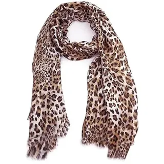SHTGOI Leopard Schal Chiffon Seidenschal Stola Damen Sommer Leicht Animal Print Elegante Hochwertiges Seidentuch Halstuch Lange Tücher Deko Sonnenschutz Kopftücher Schal Wrap Shawl