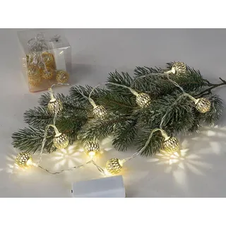 Formano Lichterkette 120 cm 10 Kugeln gold 634481
