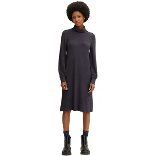 TOM TAILOR Damen Kleid mit Stehkragen 1034665, 30281 - Evident Anthracite Melange, 34