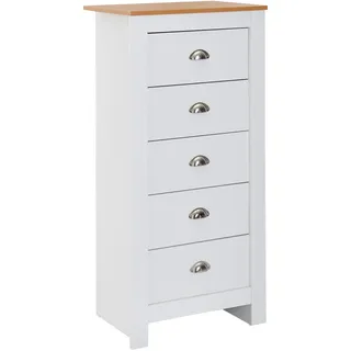 Wohnling Kommode WL6.379 53 x 114 x 39 cm Weiß / Eiche