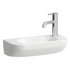 Laufen Lua Handwaschbecken, 1 Hahnloch rechts, Becken links, ohne Überlauf, 500x230mm, H815082, Farbe: Weiß
