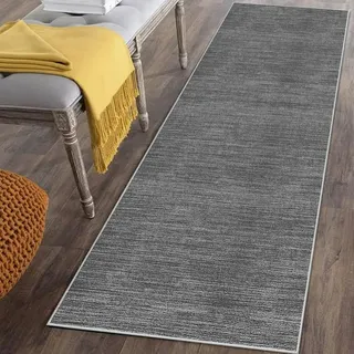 Läufer Teppich für Flur Lang Rutschfest 120 x 200 cm Grau Küchenläufer Teppich Läufer für Küche Waschbar Teppichläufer Flur Teppich Küchenteppich Schmutzfangmatte für Eingang Wohnzimmer Schlafzimmer