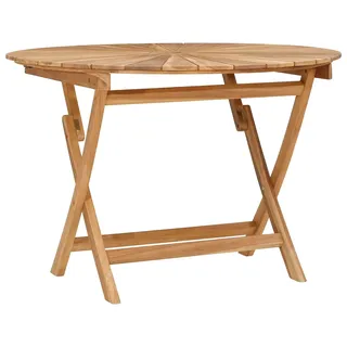 vidaXL Klappbarer Gartentisch Natur Ø 110 x 75 cm Teak-Massivholz - Braun