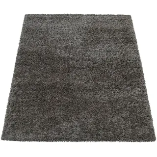 Paco Home Hochflor-Teppich PACO HOME "Maya 400", grau, B:120cm H:49mm L:170cm, Polypropylen (PP), Teppiche, Uni-Farben, mit Effektgarn, weich & kuschelig