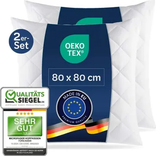 7dreams Microfaser Kopfkissen 80 x 80 cm Weiß