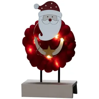Konstsmide LED Holzsilhouette Weihnachtsmann rot