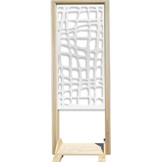 ABSTRACT – Raumteiler – Modulierbarer Paravent – 70x190 cm – aus Holz und PVC weiß