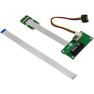 KALEA-INFORMATIQUE PCIe x4 auf miniPCIe Riser-Adapter mit 15cm oder 25cm abgeschirmter Abdeckung zur Montage Einer PCI Express 4X Karte auf einem Mini PCIe Port.