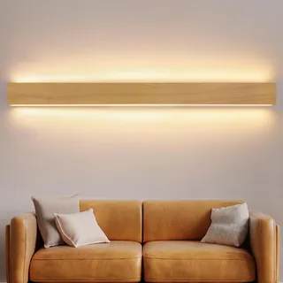 ZMH LED Wandleuchte innen Wandlampe Holz - 100 CM 36W Modern Flurlampe Wand Up und Down Leuchte Indirekt 3000K Warmweiß Wandbeleuchtung für Wohnzimmer Schlafzimmer Flur Treppenhaus
