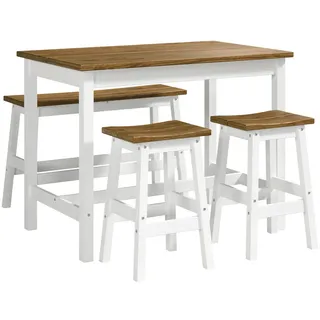 Livetastic Bar Set , Naturfarben, Weiß , Holz , Kiefer , massiv , FSC Mix , Esszimmer, Barmöbel, Barschränke & Theken