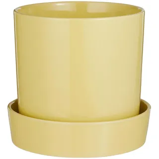 Butlers Blumentopf Circus mit Teller , Gelb , Keramik , 20 cm , Dekoration, Blumen & Blumentöpfe, Übertöpfe