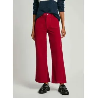 Pepe Jeans für Damen. PL211776 Cord-Hose mit Schlaghose Celia rot (L), Lässig, Baumwolle