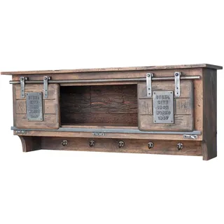 woodroom Hängeregal 115 x 45 x 30 cm Dunkelbraun