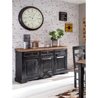 SIT Möbel Sideboard Corsica 150 x 90 x 40 cm Schwarz / Honig