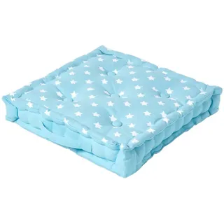 Homescapes Sitzkissen Sterne blau 50/50/10 cm , Textil , Stern/Sternzeichen , Füllung: Polyester , Quadratisch , 50x10x50 cm , Oeko-Tex® Standard 100 , Heimtextilien, Wohntextilien, Kissen