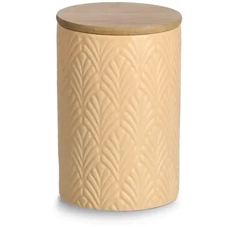 Zeller 19354 Vorratsdose m. Bambusdeckel, 720 ml, Keramik, ca. Ø 10 x 15 cm, Vorratsbehälter, Aufbewahrung, Aufbewahrungsbox