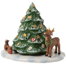 Bild Christmas Toy's Weihnachtsbaum mit Waldtieren", dekorative Figur aus Hartporzellan, für Teelichter geeignet, bunt, 23 x 17 x 17 cm