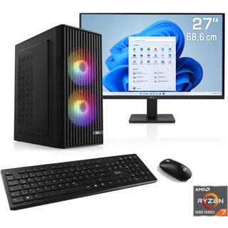 CSL PC-Komplettsystem »Spectrum V25223« 27 ′′ AMD Ryzen 7 32 GB RAM 1.000 GB SSD, schwarz